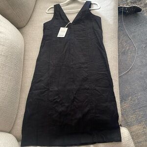 Everlane black sleeveless linen dress size 0. Brand new with tags.